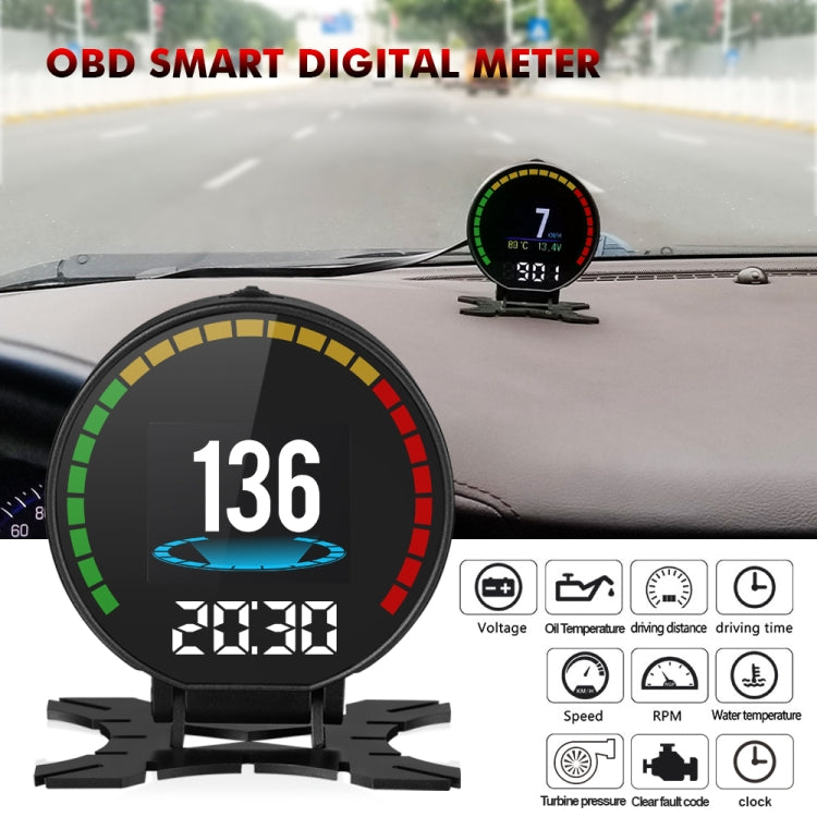 P15 OBD2 Car HUD Head-up Display Water Temperature / Vehicle Speed / Voltage