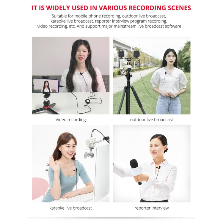 YELANGU MY2-C Type-C Interface Live Broadcast Interview Mobile Phone Lavalier Microphone, Length: 1.5m