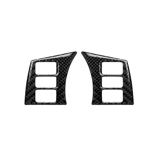 Car Carbon Fiber Steering Wheel Button Frame Decorative Sticker for Nissan 350z 2006-2009