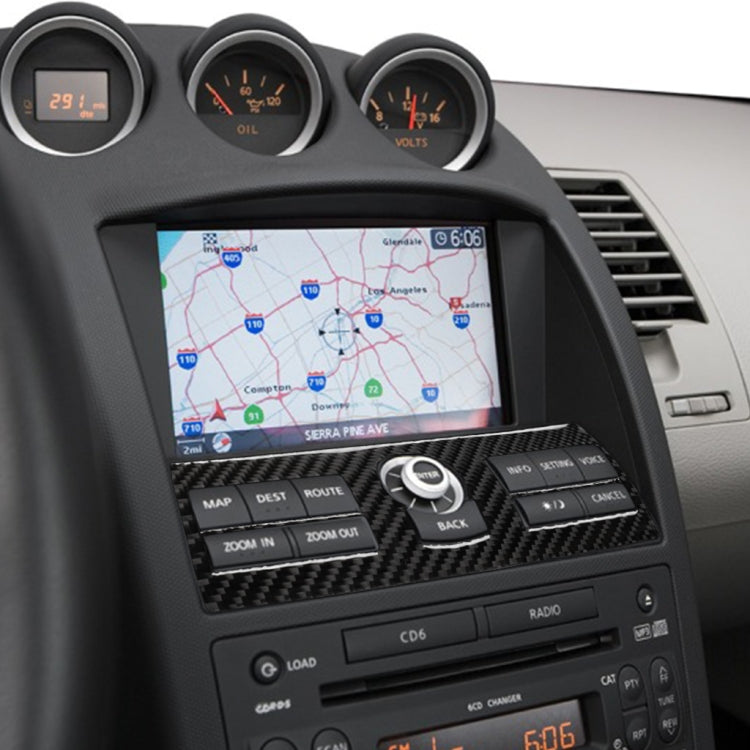 Car Carbon Fiber Navigation System Control Decorative Sticker for Nissan 350z 2006-2009, Navigation System Control