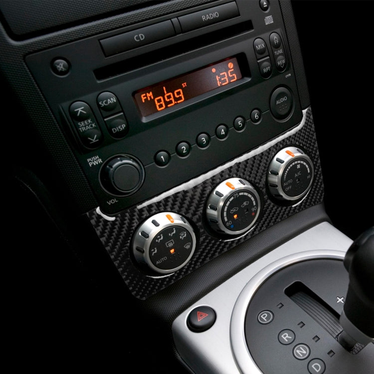 Car Carbon Fiber Radio Air Conditioning Console Decorative Sticker for Nissan 350z 2006-2009