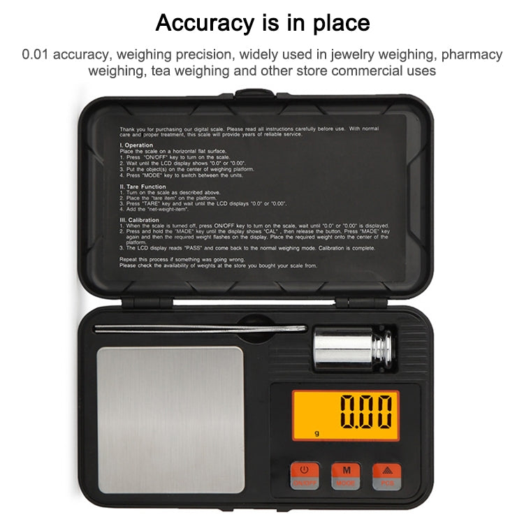 200g/0.01g High-Precision Portable Jewelry Scale  Mini Electronic Scale Precision Carat Electronic Scale