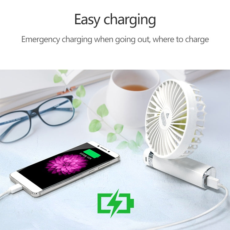 S2 Portable Foldable Handheld Electric Fan, with 3 Speed Control & Night Light