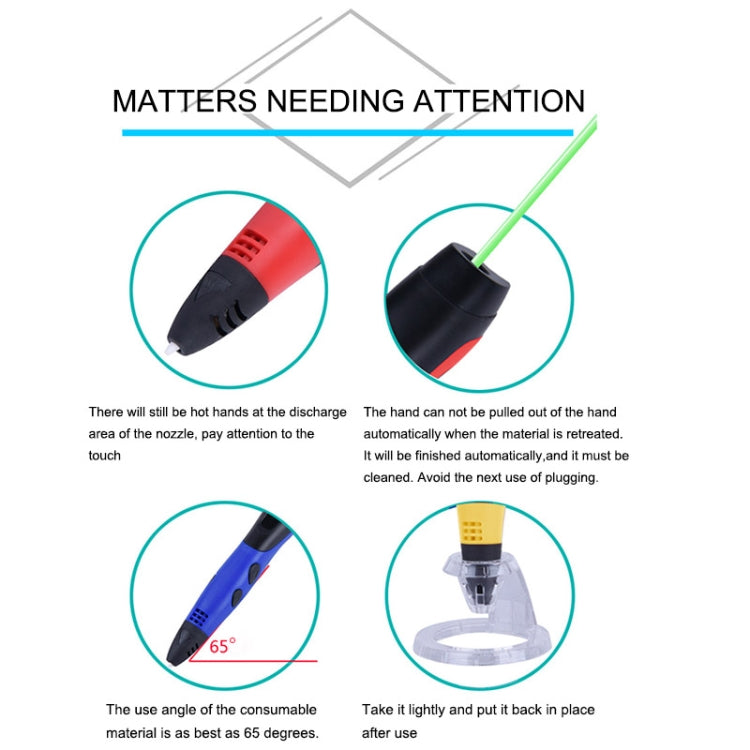 Gen 6th ABS / PLA Filament Kids DIY Drawing 3D Printing Pen with LCD Display(Blue+Black)