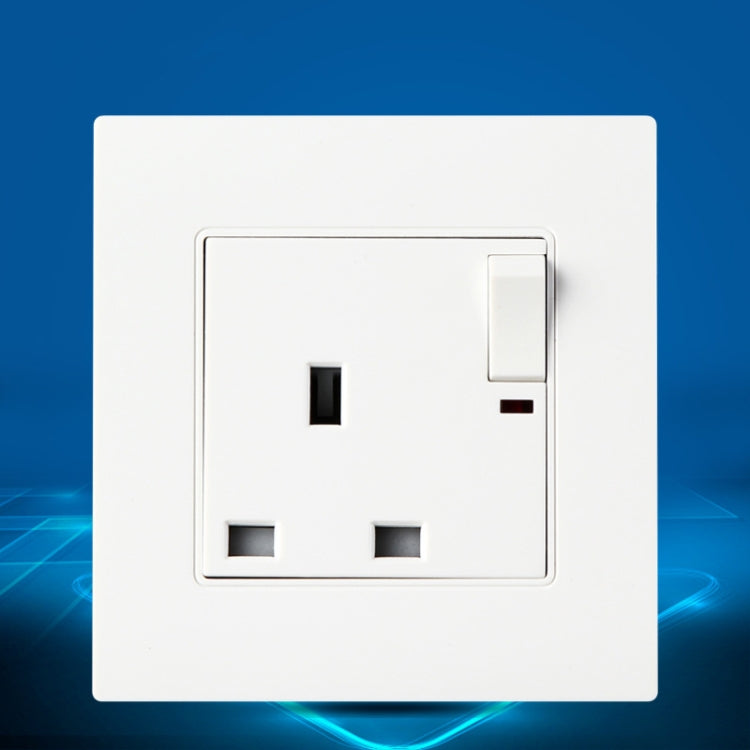 86 Type PC 13A Three Hole Power Socket with Light Switch, UK Plug