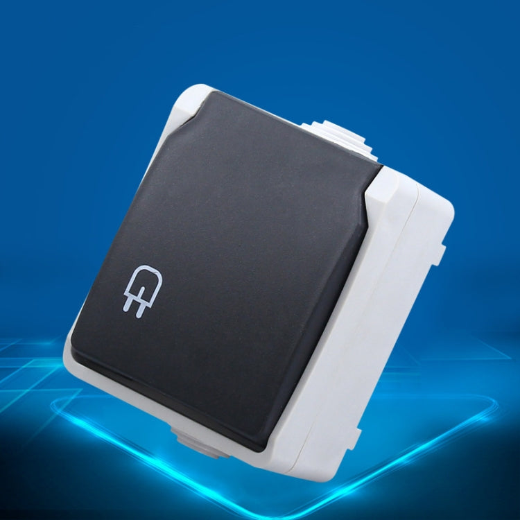 Outdoor IP44 Waterproof Power Socket with Cover, EU Plug