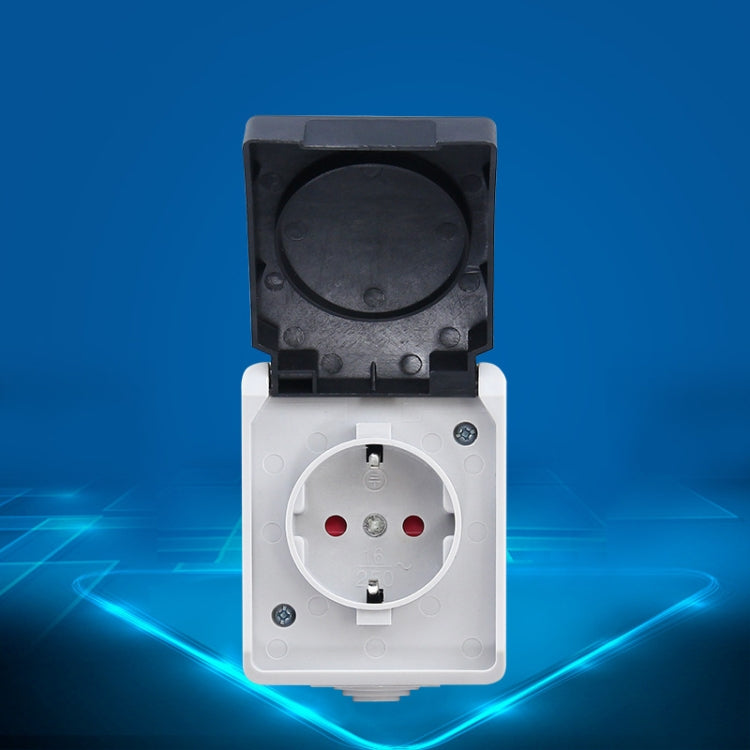Outdoor IP44 Waterproof Power Socket with Cover, EU Plug