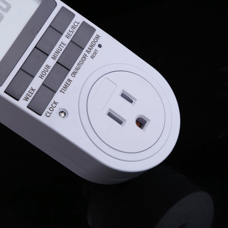 AC 120V Smart Home Plug-in Programmable LCD Display Clock Summer Time Function 12/24 Hours Changeable Timer Switch Socket, US Plug