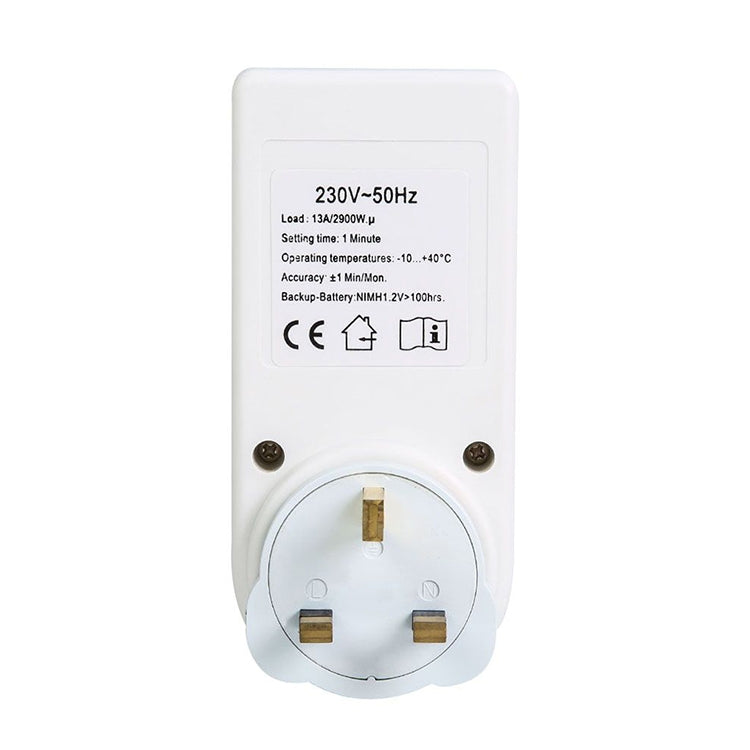 AC 230V Smart Home Plug-in LCD Display Clock Summer Time Function 12/24 Hours Changeable Timer Switch Socket, UK Plug