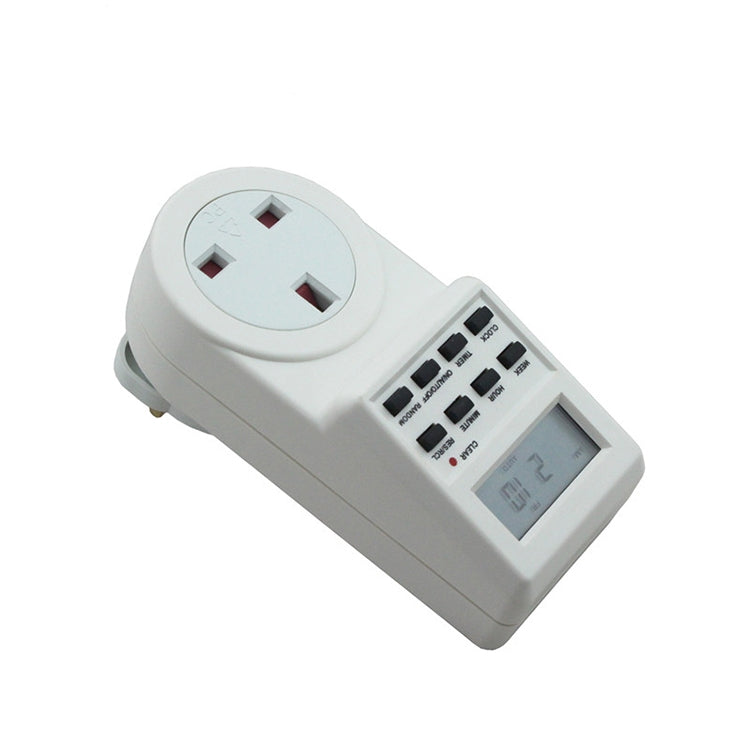 AC 230V Smart Home Plug-in LCD Display Clock Summer Time Function 12/24 Hours Changeable Timer Switch Socket, UK Plug