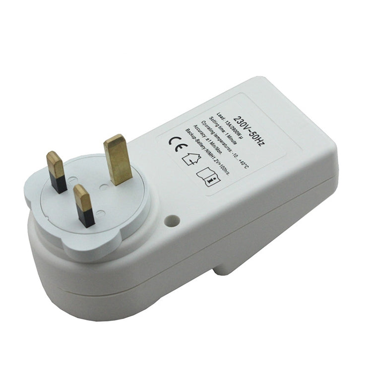 AC 230V Smart Home Plug-in LCD Display Clock Summer Time Function 12/24 Hours Changeable Timer Switch Socket, UK Plug