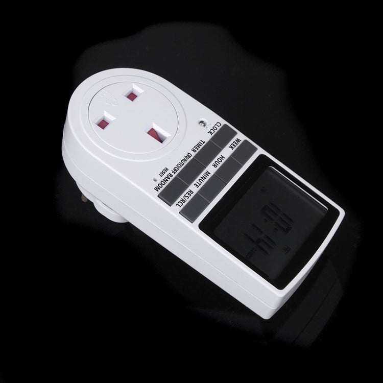 AC 230V Smart Home Plug-in LCD Display Clock Summer Time Function 12/24 Hours Changeable Timer Switch Socket, UK Plug