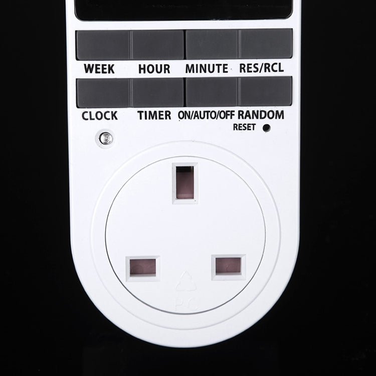 AC 230V Smart Home Plug-in LCD Display Clock Summer Time Function 12/24 Hours Changeable Timer Switch Socket, UK Plug