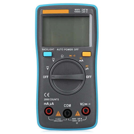 ZT98 CAT III  600V Portable Digital Multimeter 2000 Counts Back-light AC / DC Current Voltage Tester Meter with LCD Screen & Holder