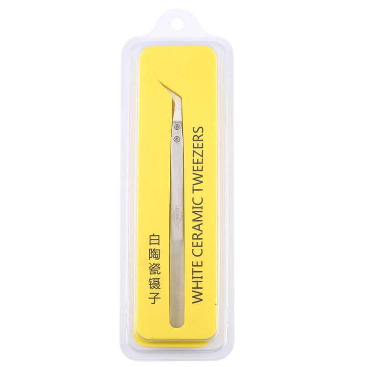 TC-14W Stainless Steel High Temperature Resistance Ceramic Tip Elbow Tweezers