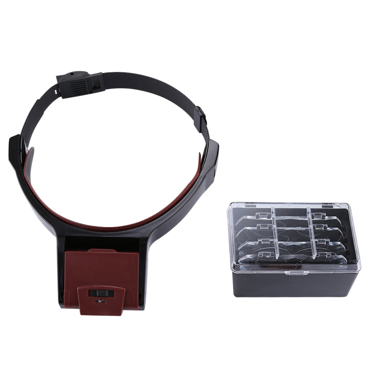 Multi-function Adjustable Maintenance Dentistry Reading Head Magnifier with 2 LED Light & 4 Lenses (1.7X, 2X, 2.5X, 4X)