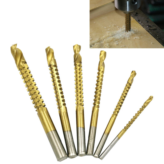 6 PCS/Set High Speed Steel Straight Shank Twist Drill Bit for Drilling Metal, Wood and Plastics