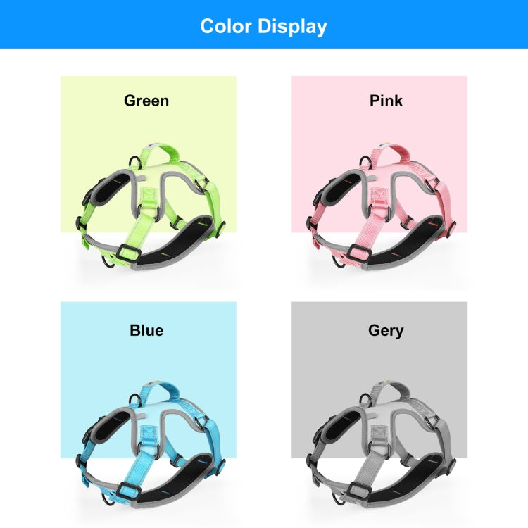 FunAdd Traction Rope Reflective Breathable Nylon Pet Vest Dog Harness, Size: M