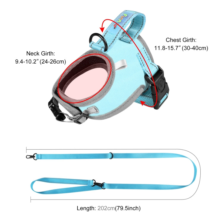FunAdd Traction Rope Reflective Breathable Nylon Pet Vest Dog Harness, Size: S