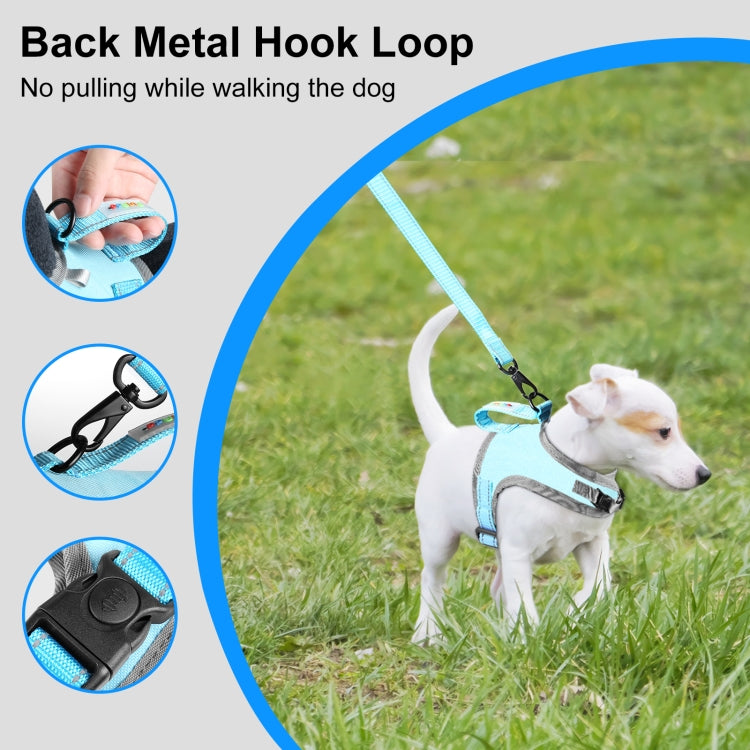 FunAdd Traction Rope Reflective Breathable Nylon Pet Vest Dog Harness, Size: S