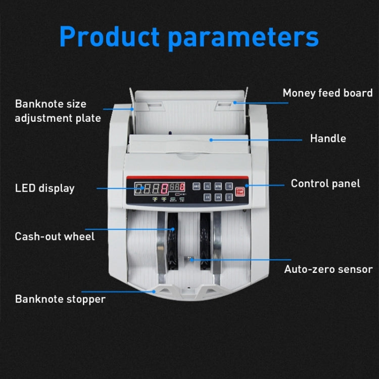 2108UV/IR Portable Multi-Currency Currency Counter, Specification: AU Plug