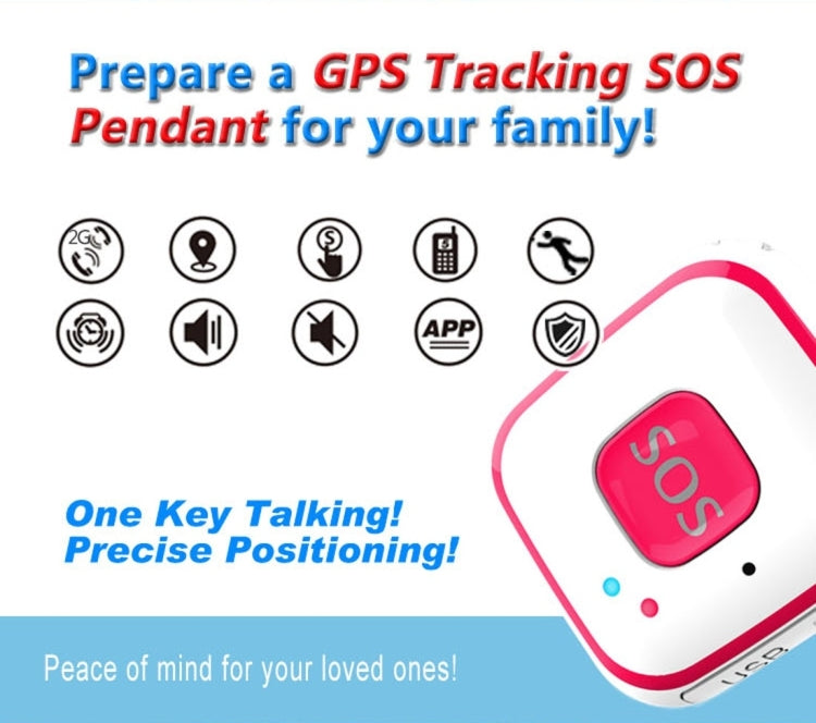 V28 Necklace Style GSM Mini LBS WiFi AGPS Tracker SOS Communicator