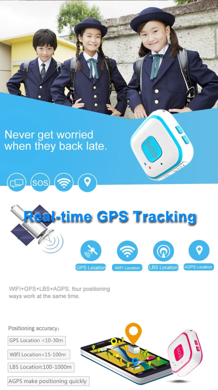 V28 Necklace Style GSM Mini LBS WiFi AGPS Tracker SOS Communicator