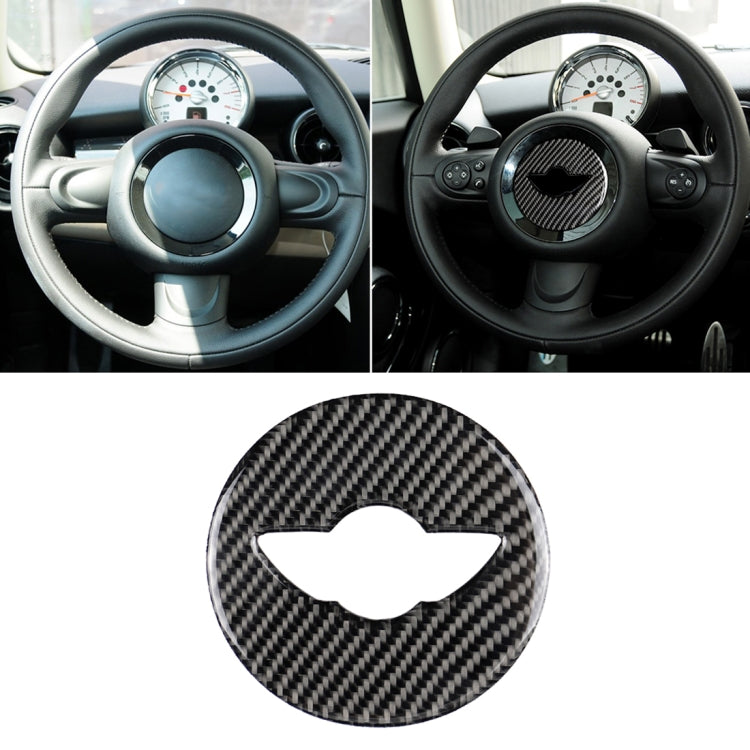 Car Steering Wheel Logo R Chassis Carbon Fiber Decorative Sticker for BMW MINI R55 / R56 / Countryman R60 / Paceman R61