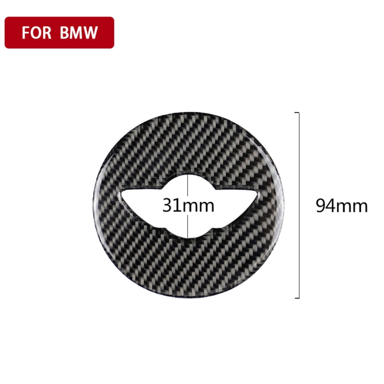 Car Steering Wheel Logo R Chassis Carbon Fiber Decorative Sticker for BMW MINI R55 / R56 / Countryman R60 / Paceman R61