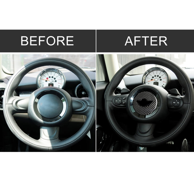 Car Steering Wheel Logo R Chassis Carbon Fiber Decorative Sticker for BMW MINI R55 / R56 / Countryman R60 / Paceman R61