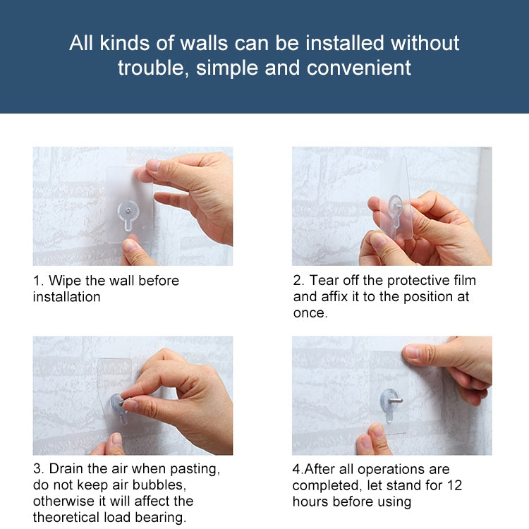 Screw Sticky Hook Wall Hanging Punch-free Wall Sticker Hook, Screw Length: 10mm