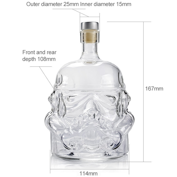 Glass Bottle Wine Pot Decanter Transparent Crystal Vodka Flagon Gift, Capacity: 650ml
