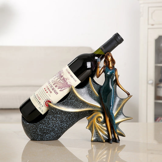 Blonde Shape Creative Red Wine Shelf Drain Rack Bottle Holder Ornament Resin Home Decoration