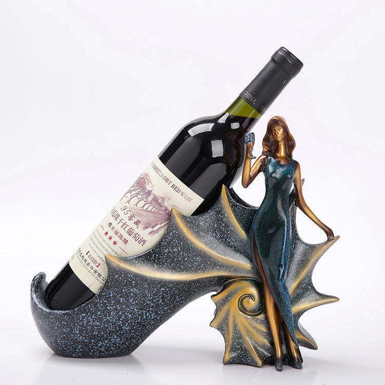 Blonde Shape Creative Red Wine Shelf Drain Rack Bottle Holder Ornament Resin Home Decoration