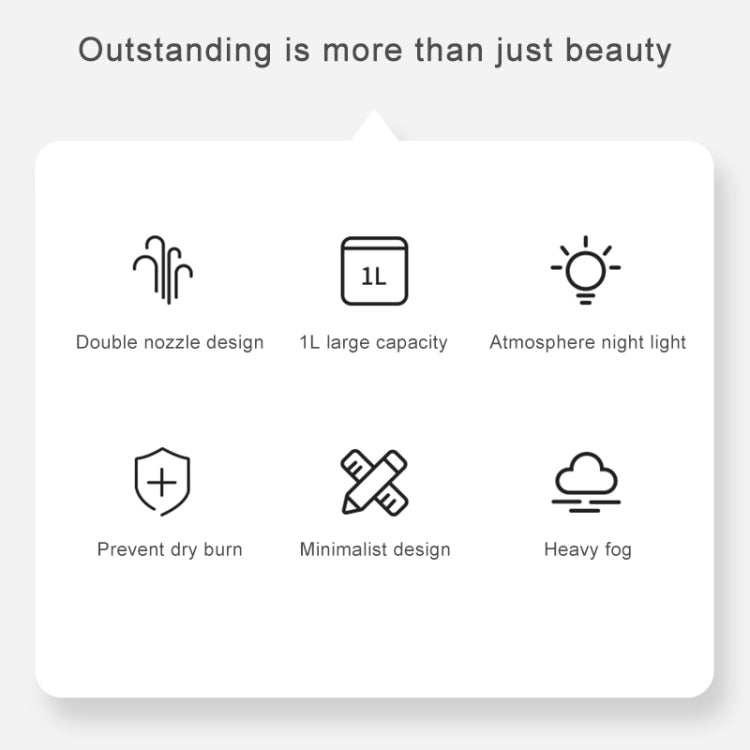 Y10 Runway Dual Jet Humidifier Colorful Marquee Night Light 1L Air Purifier for Home Office