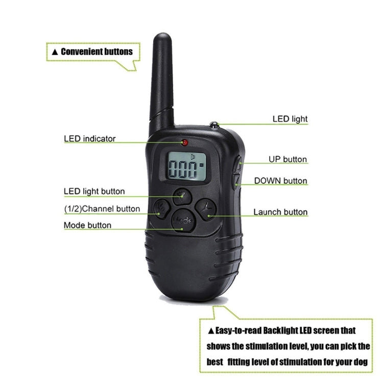 Rechargeable and Waterproof 300m Remote Pet Dog Training Collar with LCD display