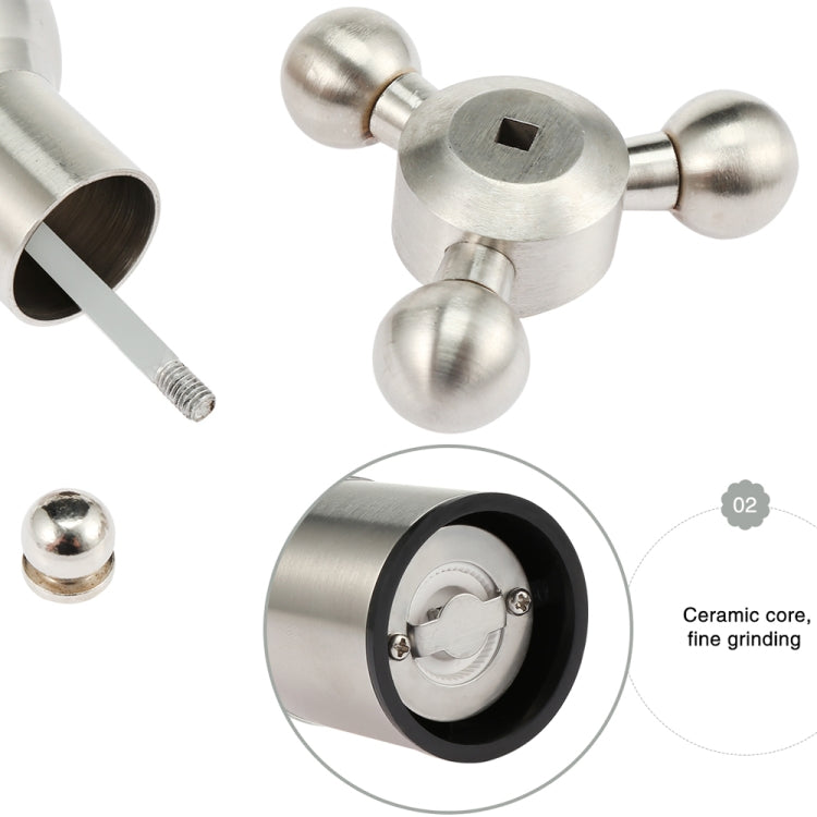 MICLAN Stainless Steel 304 Rudder Shape Grinder Pepper Grinding Machine, Size : S