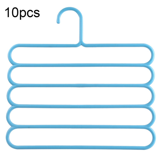 10pcs Multi-function 5 Layers Pants Scarf Silk Tie Plastic Clothes Hangers