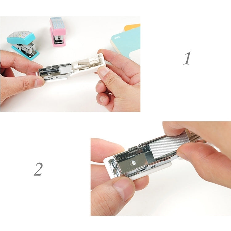 Deli Creative Stationery Geometry Stapler Colorful Fashion Stapler School Office Supplies Small, Size: 4.9*2.2cm, Random Color Delivery