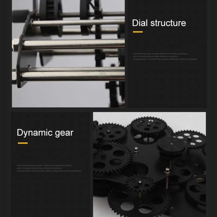 Home Simple European Style Triangular Mechanical Gears Wall Clock