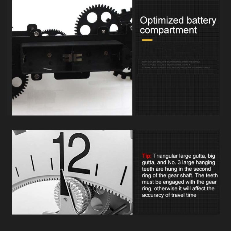 Home Simple European Style Triangular Mechanical Gears Wall Clock