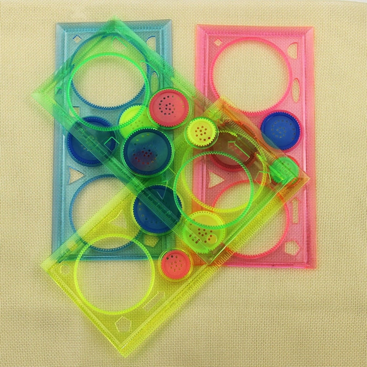 10pcs Creative Million Flower Ruler Geometric Learning Rules Drawing Tools Fixed Student Painting Set Creative,Random Color Delivery