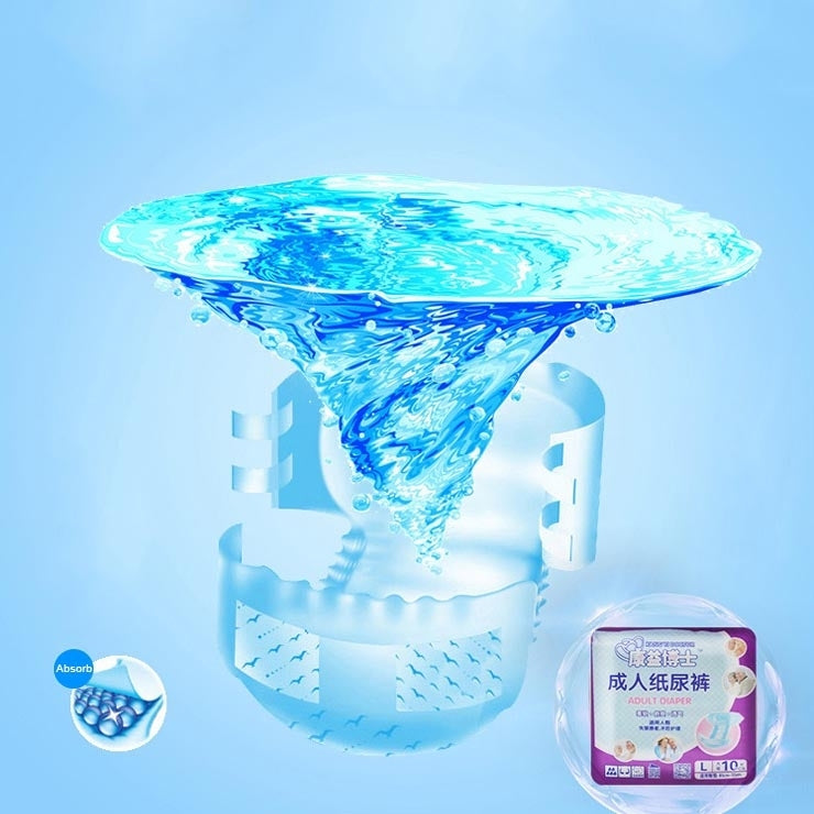 KANG YI DOCTOR Adult Diapers Cloth for Disabled Old Women and Men Disposable Nappy Incontinence, L, Suitable for waistline: 1.7-2.5 Feet