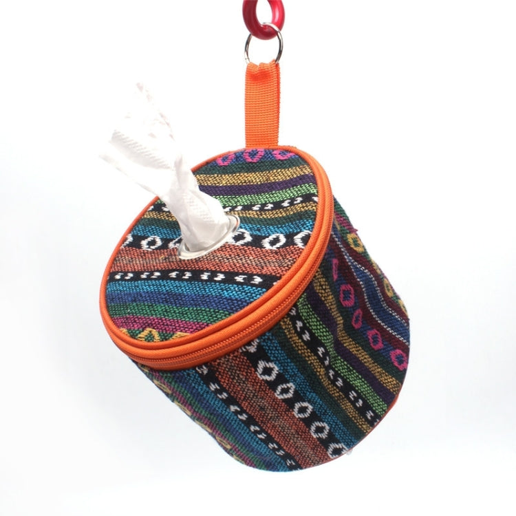 Outdoor Camping Foldable Ethnic Style Cloth Tissue Case Storage Bag, Size: 14.5*13 cm
