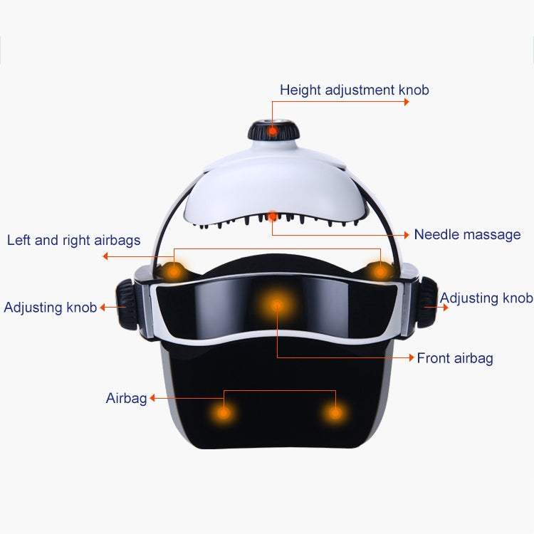 Electronic Air Pressure Head Massager, Relaxed Music Helmet Massager, US Plug