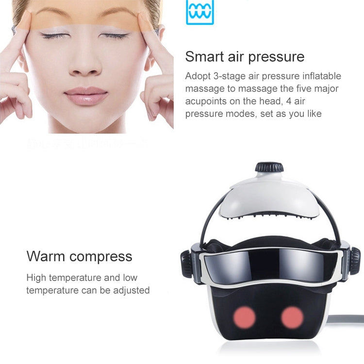 Electronic Air Pressure Head Massager, Relaxed Music Helmet Massager, US Plug