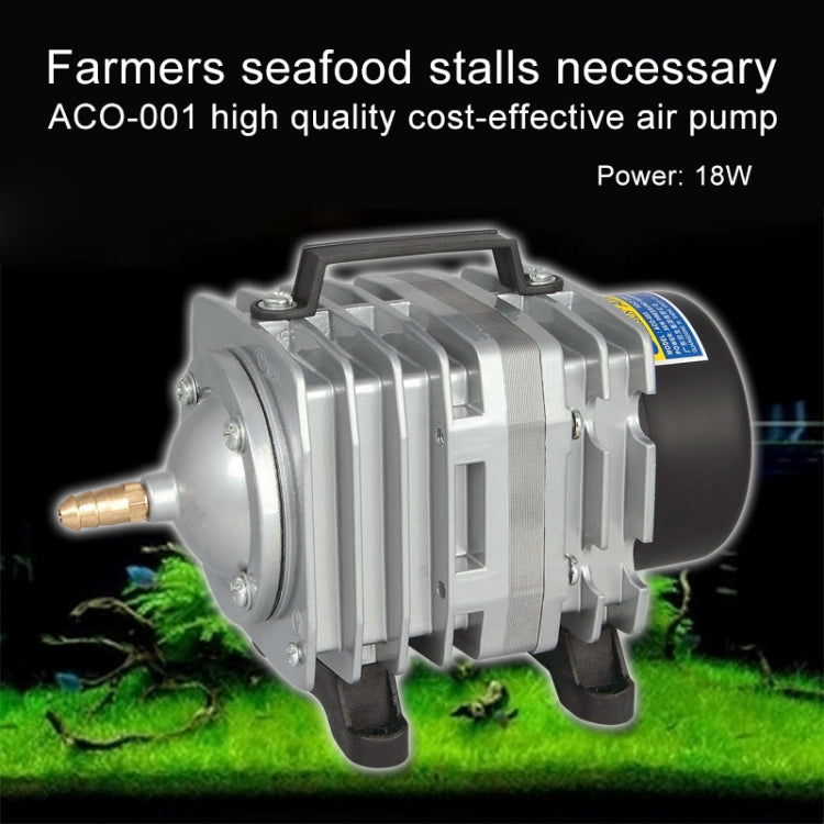 ACO-001 18W 38L/Min Electromagnetic Air Pump Compressor Seafood Fish Tank Increase Oxygen Air Flow Spliter, US Plug