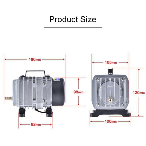 ACO-004 58W 75L/Min Electromagnetic Air Pump Compressor Seafood Fish Tank Increase Oxygen Air Flow Spliter, US Plug