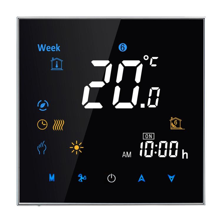 BHT-3000 16A Load Electronic Heating Type LCD Digital Heating Room Thermostat with Sensor, Display Clock / Temperature  / Time / Week / Heat etc., BHT-3000 16A (Black), BHT-3000 16A (White)
