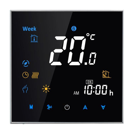 BHT-3000 16A Load Electronic Heating Type LCD Digital Heating Room Thermostat with Sensor, Display Clock / Temperature  / Time / Week / Heat etc., BHT-3000 16A (Black), BHT-3000 16A (White)